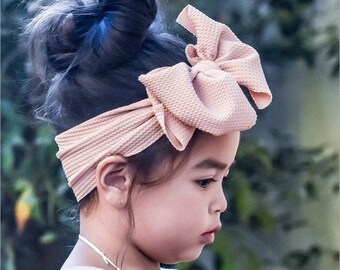 Toddler Girls Baby Big Bow Hairband Headband Stretch Turban Knot Head Wrap