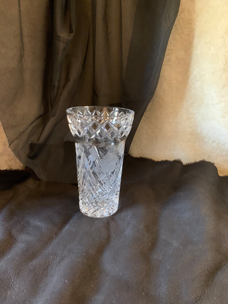 Lead Crystal Cut Glass Vase Etsy