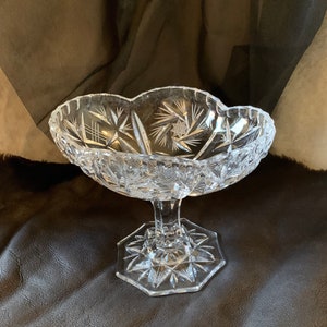 Vintage loodkristal hoge kom of schotel
