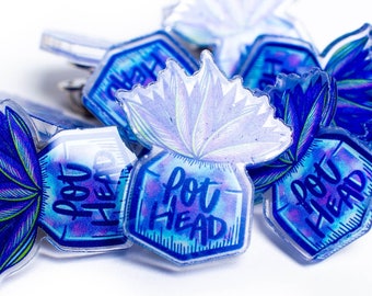 Pot Head Acrylic Pin | Plant Life