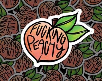F-ING Peachy Laptop Car Vinyl Bumper Water Bottle Sticker