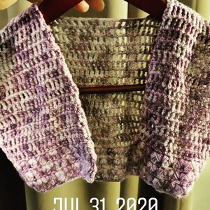 Girls Crocheted Merino Wool Cropped Cardi - Lilac Dreams