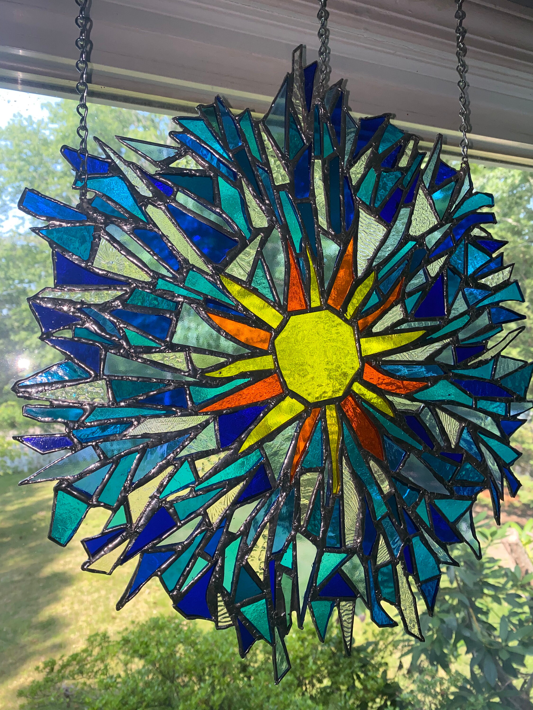 Stained Glass Sunburst One of a Kind Etsy