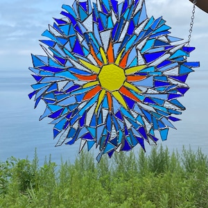 Stained Glass Sunburst; One of a Kind