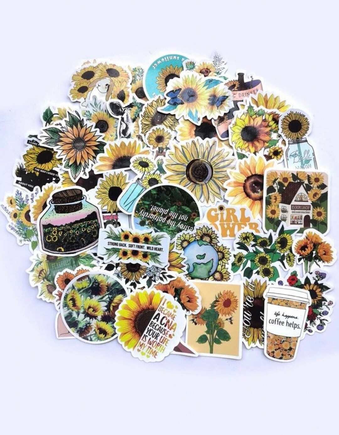 Flower Stickers|50-Pack | Cute,Waterproof,Aesthetic,Trendy Stickers for  Teens,Girls,Perfect for Laptop,Hydro Flask,Phone,Skateboard,Travel| Extra