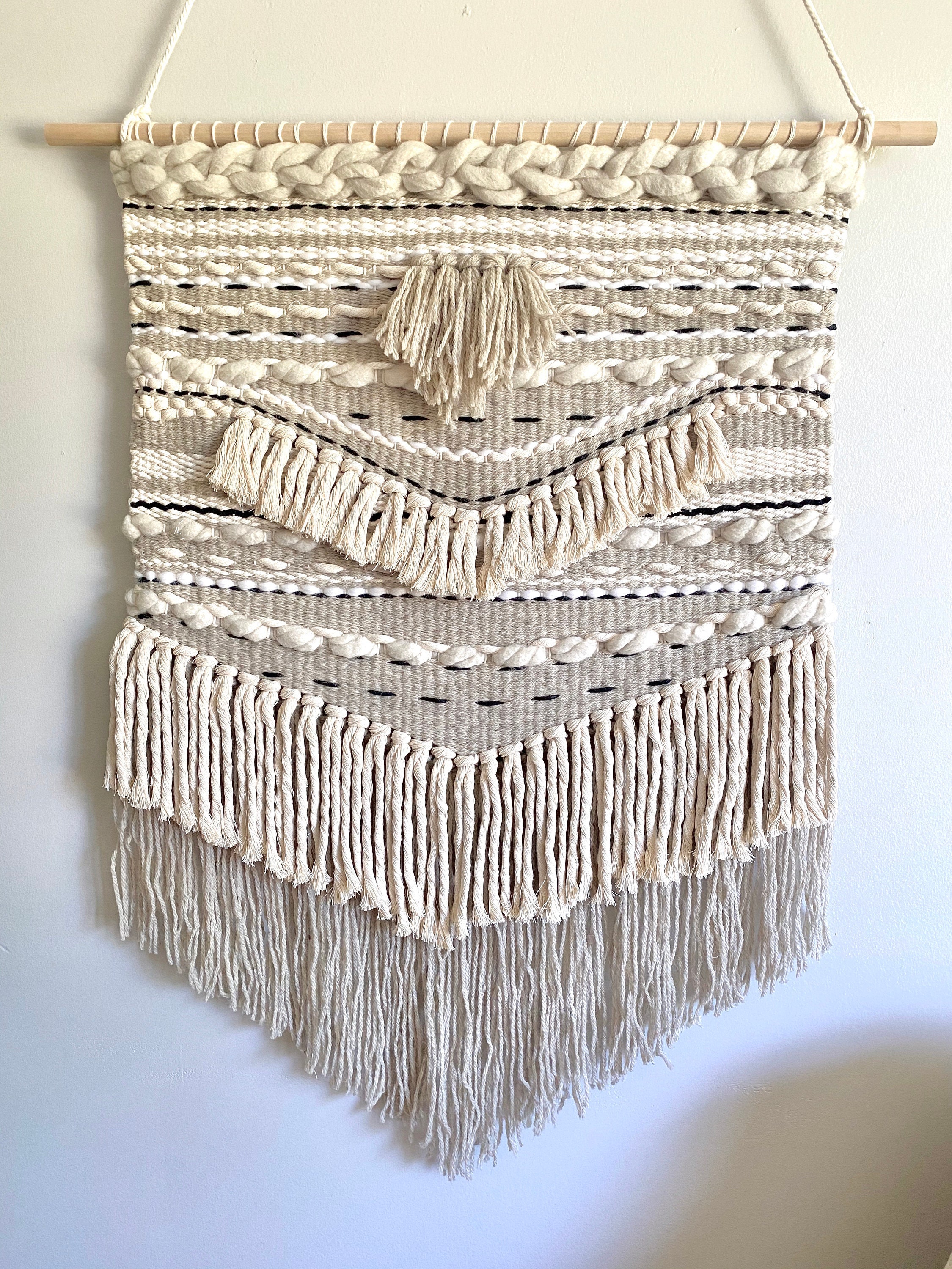 Neutral/grey XXL Woven Wall Hanging Etsy UK