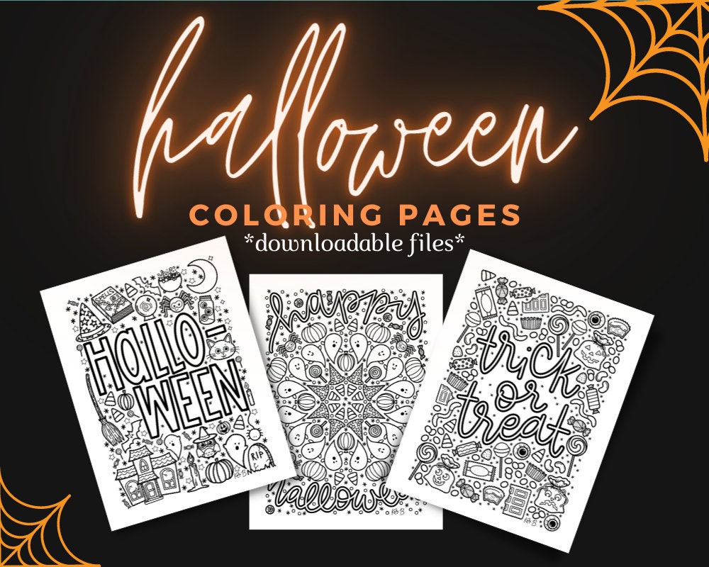 HALLOWEEN Coloring Pages Digital Download Printable or Digital Coloring