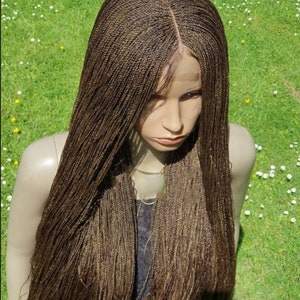 Braided Wig, READY TO SHIP Handmade Micro Twist Braided Wig. Braid wigs for black women. Senegalese Twist Braided Wig with Baby Hair Frontal