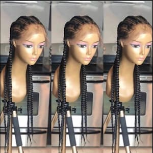 Pre-Order&quot; Braided Wig, All Back Cornrow Braided Wig. Full Lace Wig. Braid wigs for black women. Box Braid Wig. Cornrow Wig