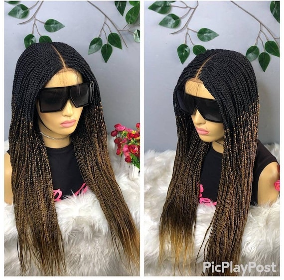 Braided Wig. Handmade Box Braided Wig. Cornrow Wig. Lace  display picture 2
