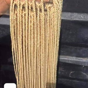 Blonde Human Hair Knotless Full Lace Braid Wig. Braided Wigs for black women. Colour 613. Lace Frontal Wig. Box braided wig. Cornrow Wig