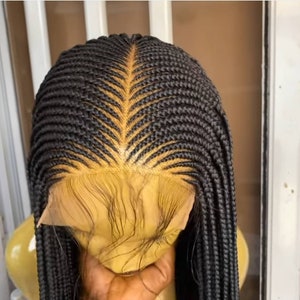Handmade Full Lace and Frontal Cornrow Braided Wig. Ghana weaving Braids.Braid wigs for black women. Box Braid Wig. Cornrow wig