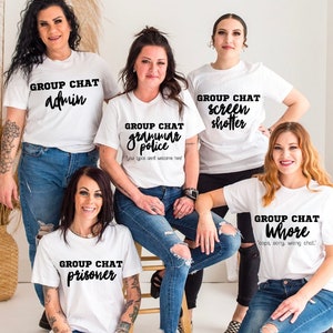 Camisas de grupo de amigos para bate-papo em grupo, camisas de grupo de viagem para meninas, aniversário de grupo, camisas engraçadas de grupo combinando, camisas combinando para família, com maior probabilidade de