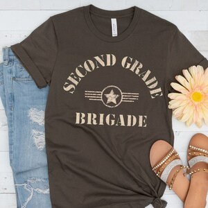 Second Grade Teacher Team Shirt, 2nd Grade Army Brigade,First Day of School Matching Shirt, Teacher Back To School, Second Grade Squad Crew
