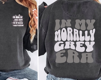 Morally Grey Trendy Dark Romance Reader Comfort Colors Crewneck Sweatshirt, Book Club Crewneck, Smut Spicy Smutty Bookish Villain Merch Read