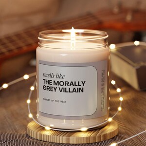 Dark Romance Reader Candle, Book Club Gift Exchange,Morally Gray Grey My Favorite Color,Smut Bookish Gift Writers Library, Book Boyfriends