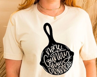 More Country Than Cornbread, Cornbread Country Accent, Howdy Cornbread, Cornbread Mouth, grappige zuidelijke gezegden T-shirt cadeau, plattelandsmeisje