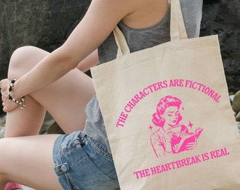 Bookish Tote Bag, Characters are Fictional, Funny Reader, Book Addict, Book Lover Gift For Her, Spicy Books, Dark Romance, Smut Gift BookTok