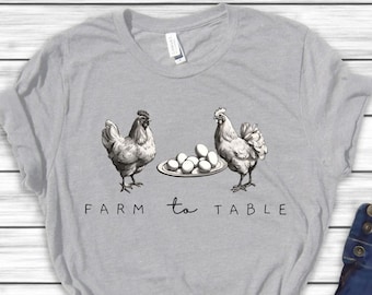 Camisa de la granja a la mesa, camisa de la vida de la granja del sur, camisa de la granja del campo, camisa del amante de la casa de la granja, regalo para los agricultores, camiseta agrícola cooperativa de la señora del pollo