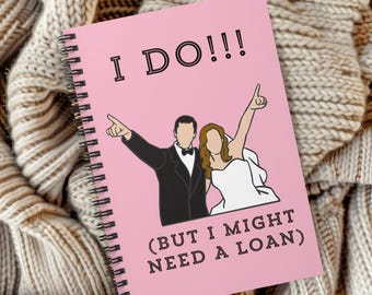 Funny Cute Wedding Planning Notebook, Wedding Journal, Bride to Be Wedding Planning, Friend Engagement Gift, Spiral Notebook - Ruled Line