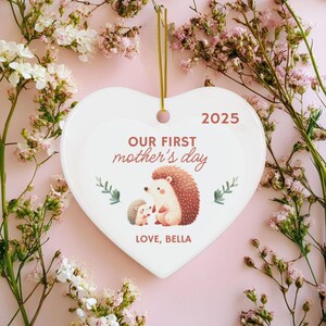Custom First Mother&#39;s Day From Child Heart,Personalized 1st Mothers Day Gift Ornament,First Time Mom Gift for Mothers Day from Newborn Baby