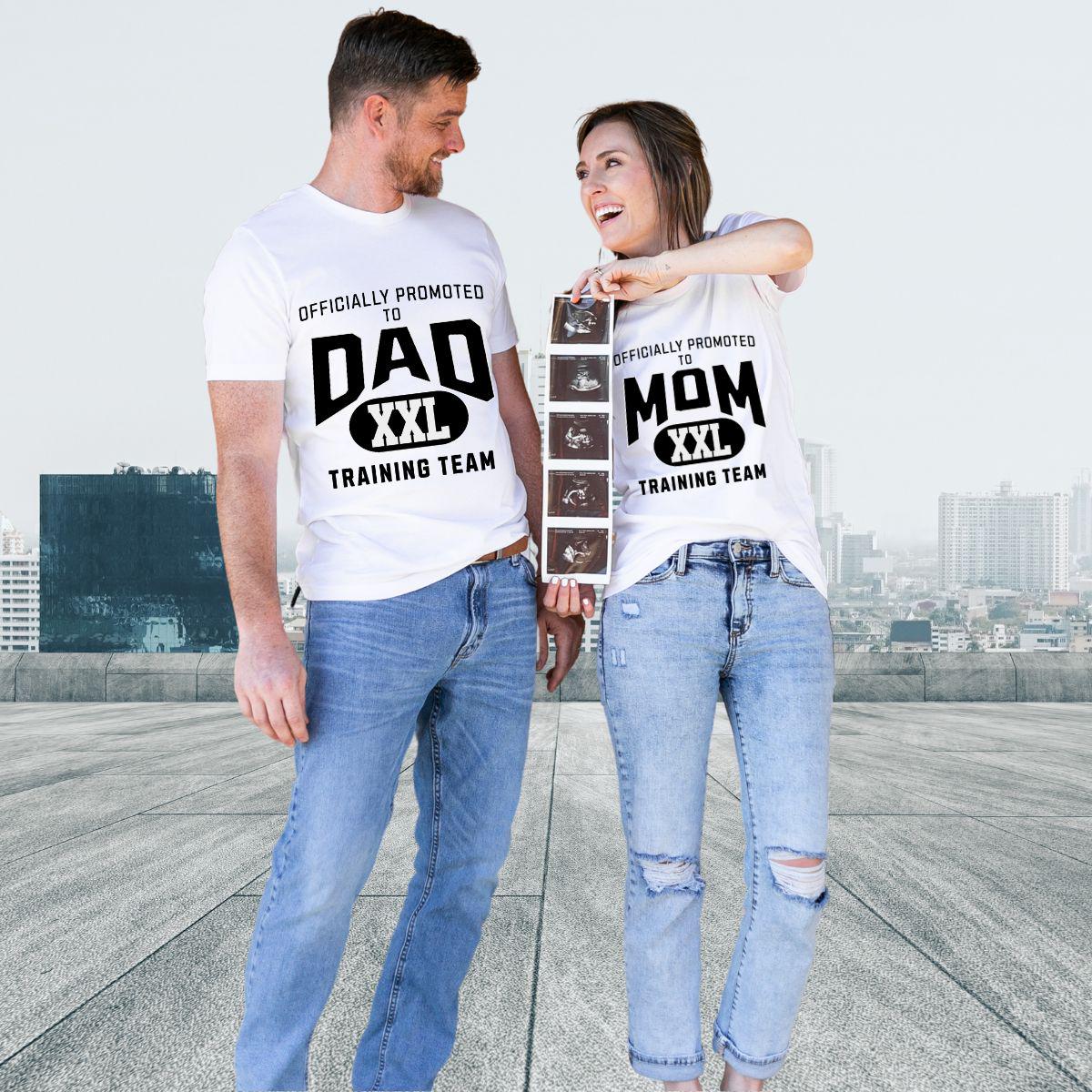 Mom And Dad Pregnancy Announcement T-Shirts - Matching Couple Tees For Pregnancy Reveal, Fathers Day Gift - View #4