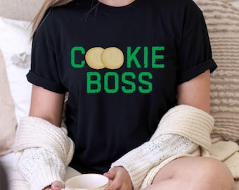 Camisa de color cómodo para el jefe de galletas, camisa de comerciante de galletas, camisa de tropa de campamento, grupo de niñas exploradoras de campamento, camisa de repostería de temporada de galletas para panaderos