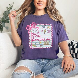 Custom Teacher Shirt, Back To School Shirt, Preppy Coquette Teacher Name Shirt, New Teacher Gift, Back To School Outfit for New Teacher Team