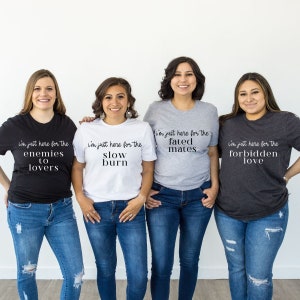 Matching Book Club Group Shirts, Romance Book Tropes, Book Lover Shirt, Bookish Shirt, Book Club Gifts, Reading Shirt, Librarians Teachers