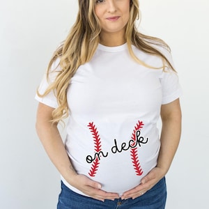 Koszulka z ogłoszeniem ciąży w baseballu, koszulka ciążowa Spring Game Day Baby Reveal, koszulka Spring Reveal, koszulka w ciąży w baseballu