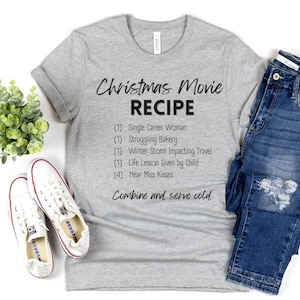 Christmas Movie Watching Recipe Shirt Christmas Movie Season Hot Cocoa Shirt Small Town Movie Shirt Movies by the Fire with my Dog image 9