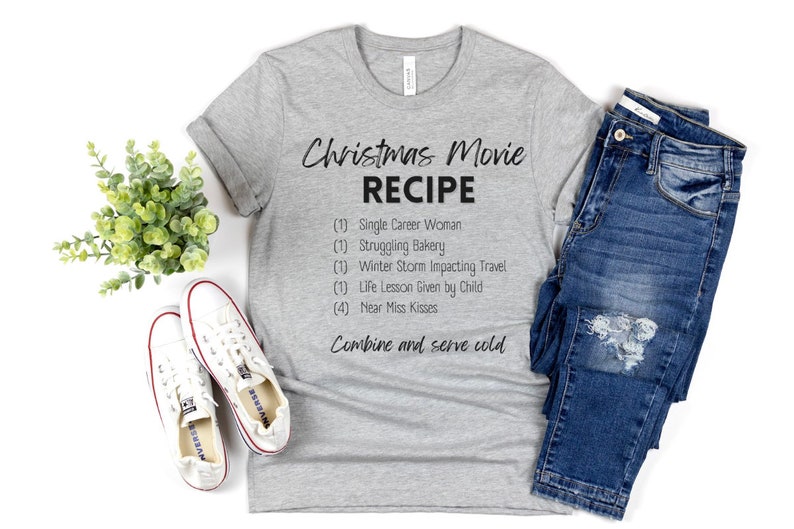 Christmas Movie Watching Recipe Shirt Christmas Movie Season Hot Cocoa Shirt Small Town Movie Shirt Movies by the Fire with my Dog image 9