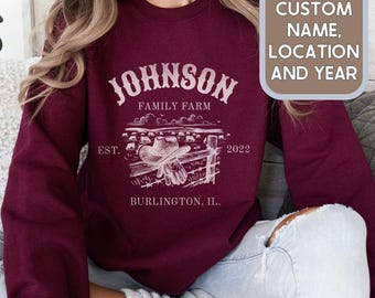 Customized Family Farm Crewnecks, Personalization Farm Name, Gift For Farmer Group Family,  Farm Life, Homestead Family