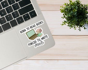Pegatina de humor de oficina, pegatina para portátil, pegatina troquelada, humor corporativo, pegatina divertida de libros para lectores, pegatina para correo electrónico, regalos para compañeros de trabajo