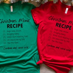 Christmas Movie Watching Recipe Shirt Christmas Movie Season Hot Cocoa Shirt Small Town Movie Shirt Movies by the Fire with my Dog image 6