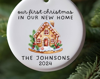 Closing Gift from Realtor New Home Ornament,Our First Christmas 2024 in Our New Home,Christmas Themed New Home Ornament, Personalized Custom