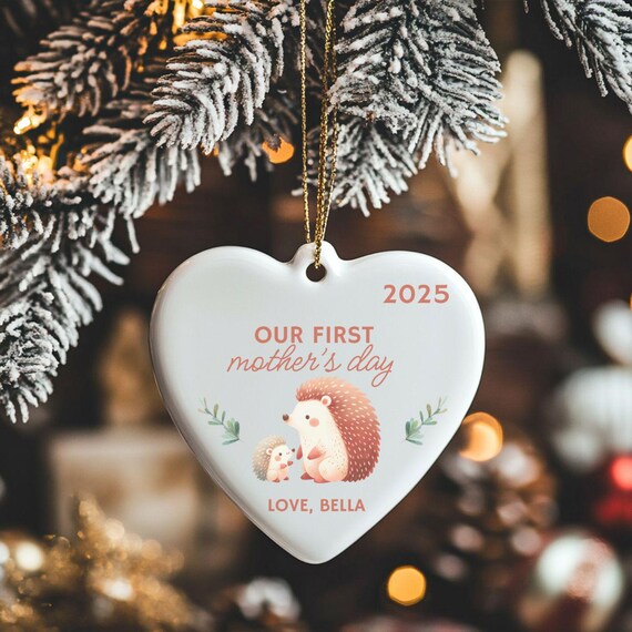 Custom First Mother's Day From Child Heart,Personalized 1st Mothers Day  Gift Ornament,First Time Mom Gift for Mothers Day from Newborn Baby