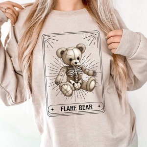 Flare Bear Crewneck Sweatshirt, Spoonie Gift,Chronic Illness Gift,Invisible Illness,Spoonie Tarot Shirt,Hidden Illness Flare Up, Fibro POTS