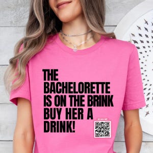 Custom Bachelorette Party Shirts, Personalized QR Code,Funny Matching Bridesmaids Gift, Team Bride Group, Buy Me A Shot, Bridal Party Tees