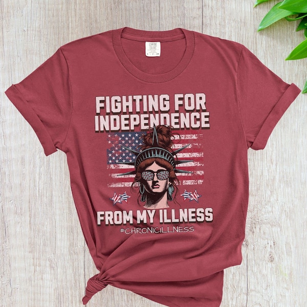 Patriotic Red White Blue America Tee, Fourth of July Chronic Illness Shirt, Summer BBQ Comfort Colors® Shirt, Fibro Lupus Summer Flare Days