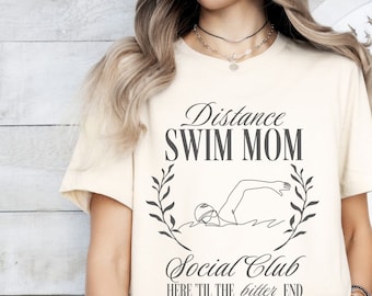 Distance Swim Mom Life, Koszulka Swim Mom, Klub towarzyski dla Distance Swim, Prezent dla mam drużyny pływackiej, Koszulki Heat Lane Swimming Vibes
