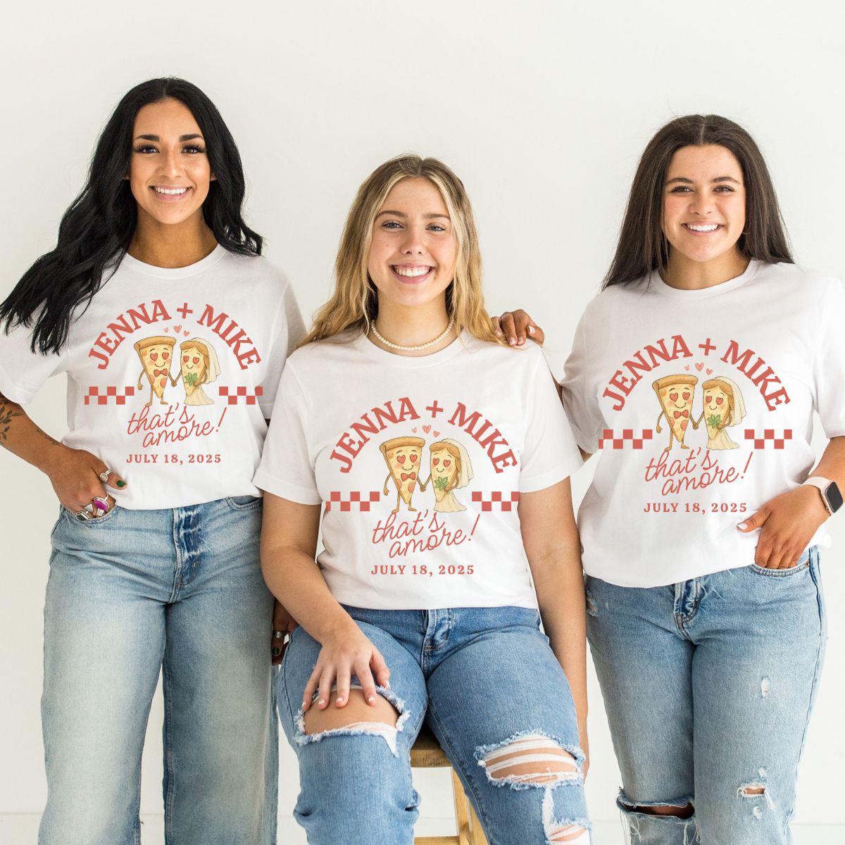 Personalized Pizza Wedding Toss Shirt, Custom Pizza Wedding Merch
