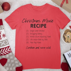 Christmas Movie Watching Recipe Shirt Christmas Movie Season Hot Cocoa Shirt Small Town Movie Shirt Movies by the Fire with my Dog image 4