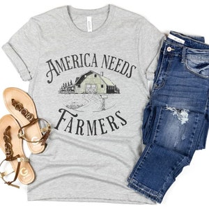 America Needs Farmers shirt, Agriculture Shirt, Farmers Wife Gifts, Support Your Local Farmers, Farm Life Farming Shirt, Gift For Farmers