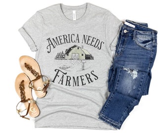 Amerika braucht Farmers Shirt, Landwirtschaft Shirt, Farmers Wife Geschenke, unterstützen Sie Ihre lokalen Bauern, Farm Life Farming Shirt, Geschenk für Landwirte