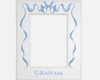 Baby Boy Picture Frame | Newborn Frame Boy | Christening Frame Boy | Holds 5X7 Photo | Easel and Hanging Frame | Baby Boy Gift