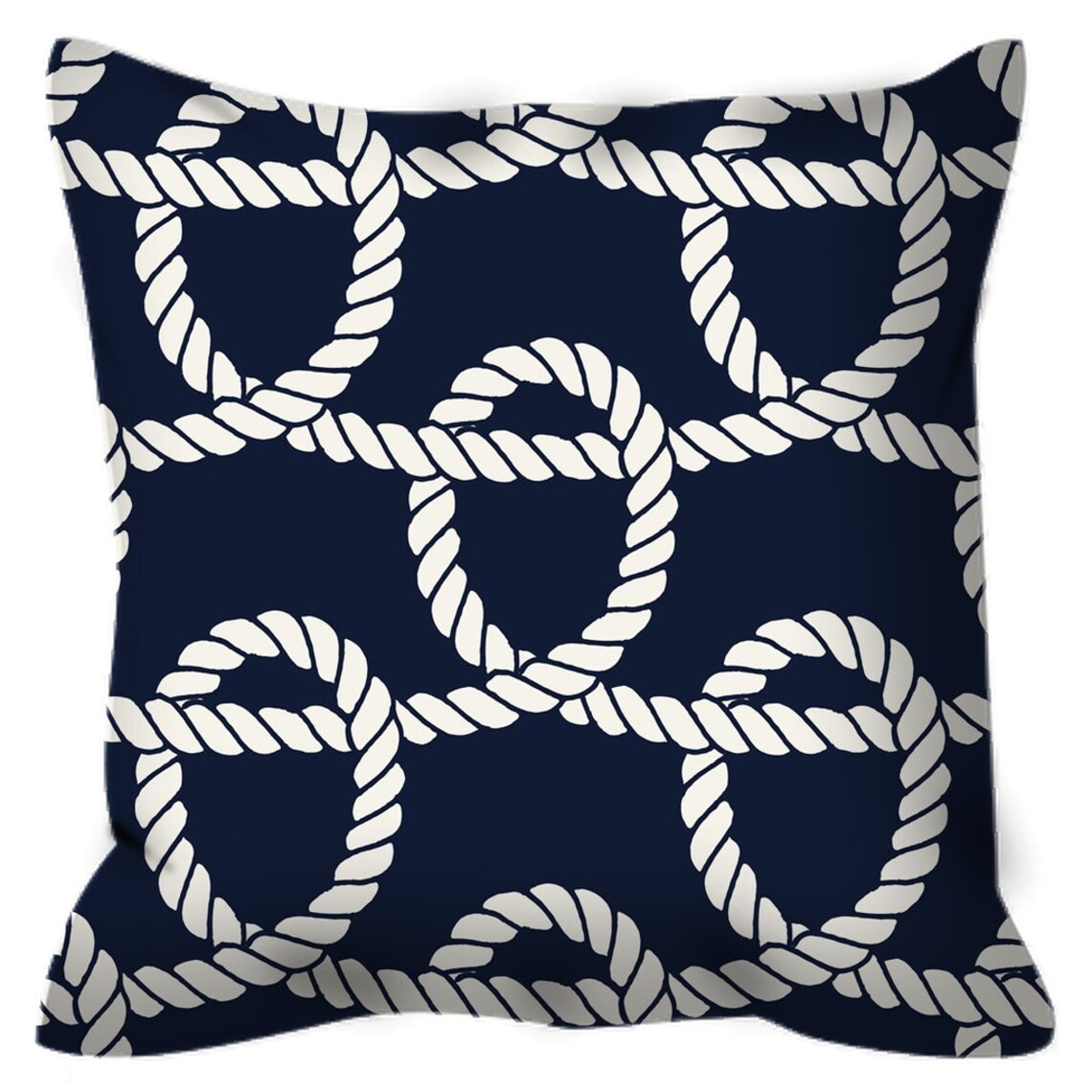 Nautical Rope Pillow Outdoor Pillow With Insert Waterproof Pillows Navy