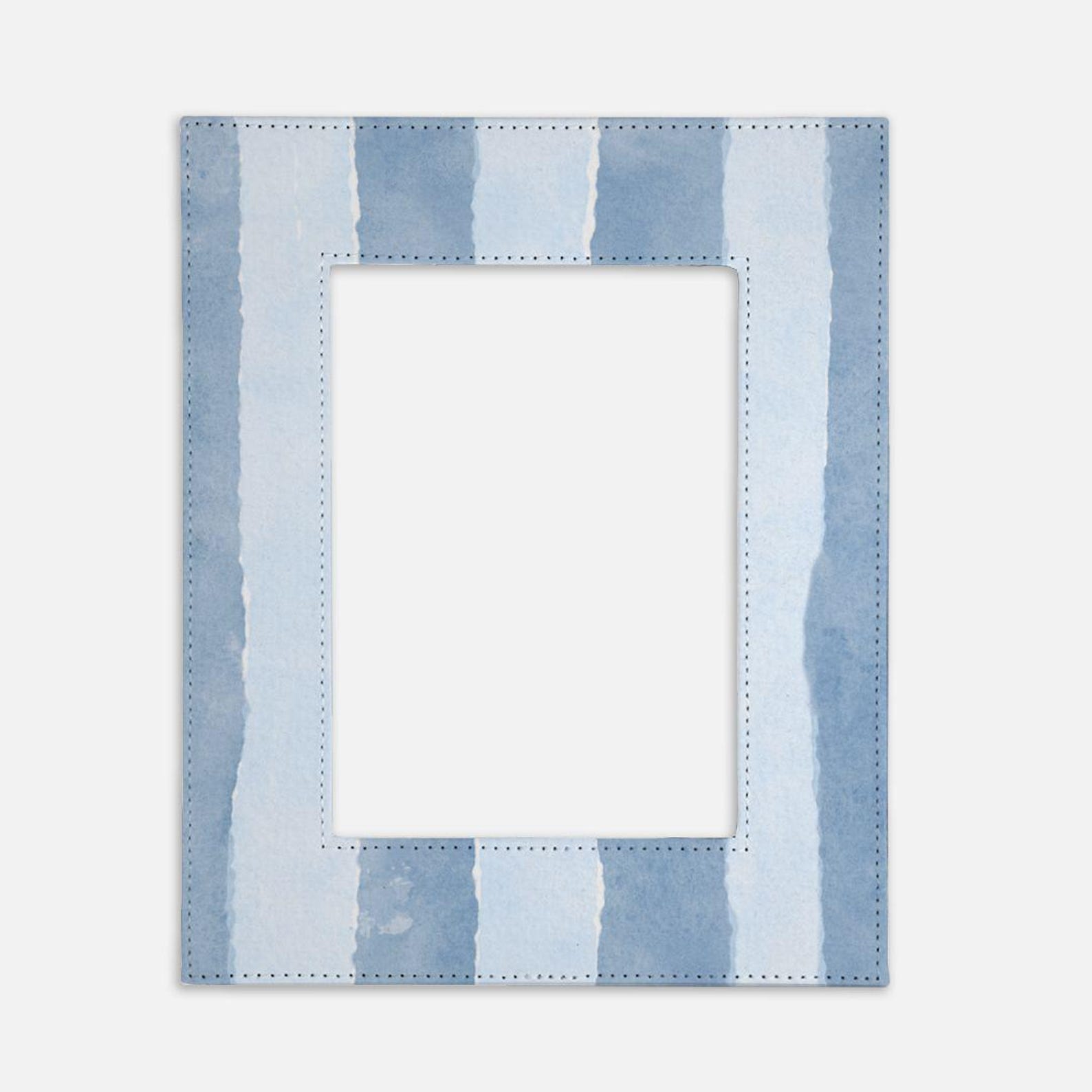 Watercolor Blue Striped Picture Frame | Coastal 5x7 Photo - Etsy