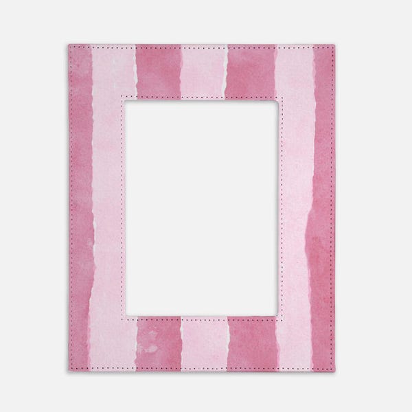 Watercolor Pink Striped Picture Frame | 5x7 Photo Display