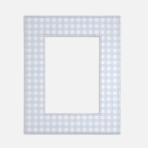 Blue Gingham Photo Frame | Baby Reveal Photo Frame | Easter Frame | Blue Photo Frame | Pastel Photo Frame | Memory Size 8X10 Holds 5X7 Photo